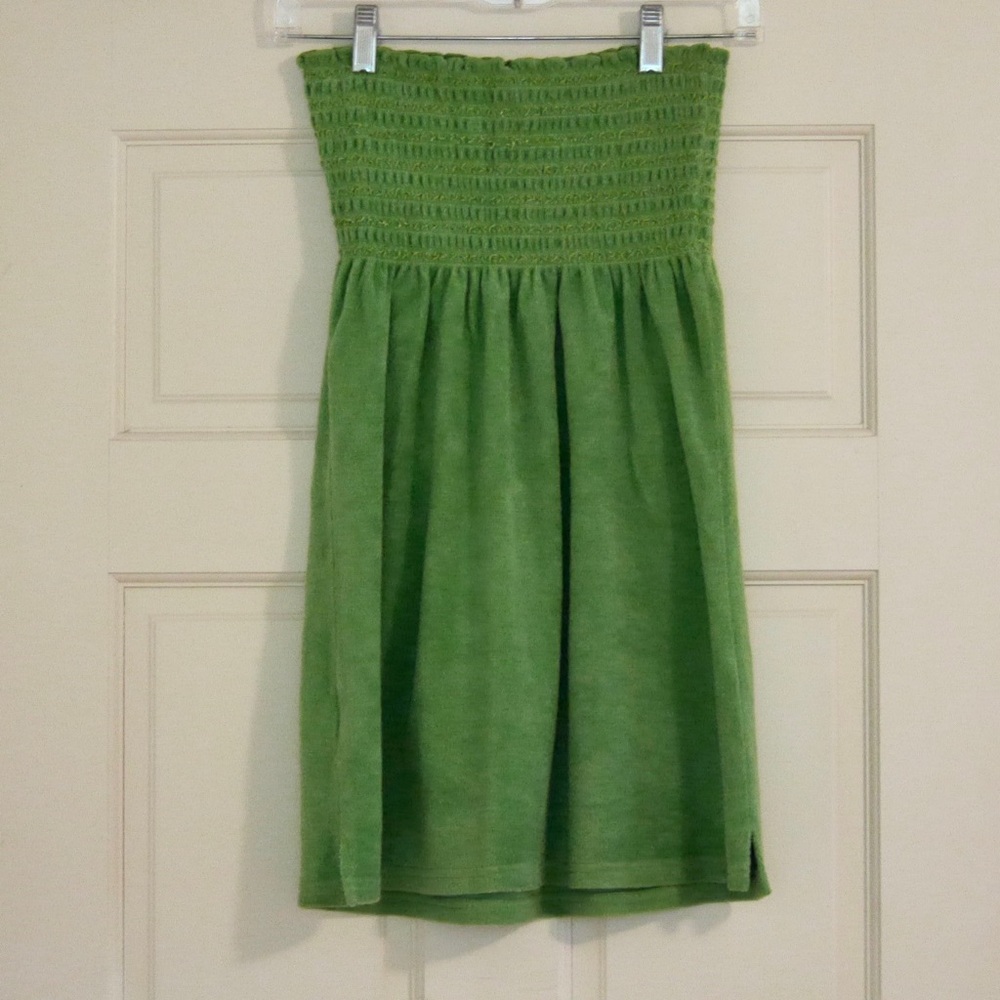 Y2K Juicy Couture green smocked mini dress ASO Carrie Bradshaw Sex and the City